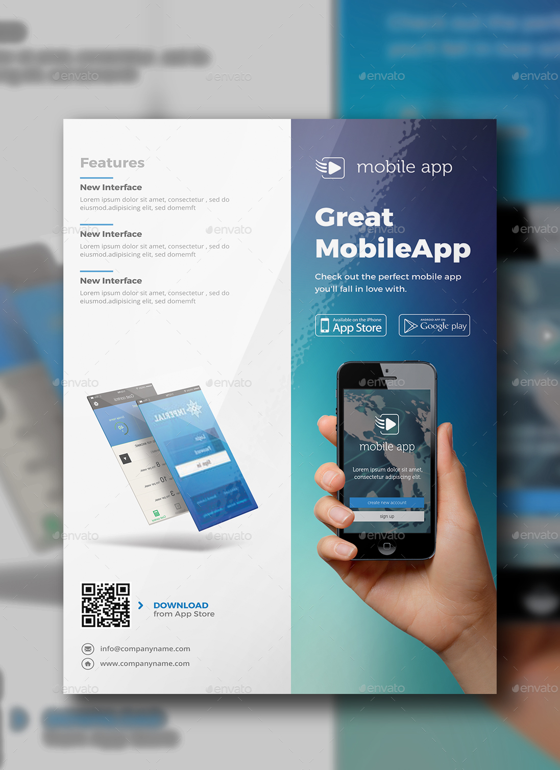 Mobile Apps Flyer, Print Templates | GraphicRiver