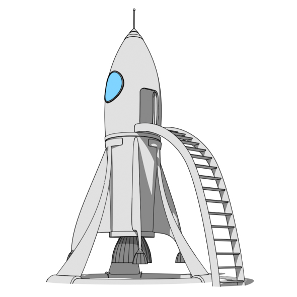 Cartoon Rocket Station - 3Docean 17719534