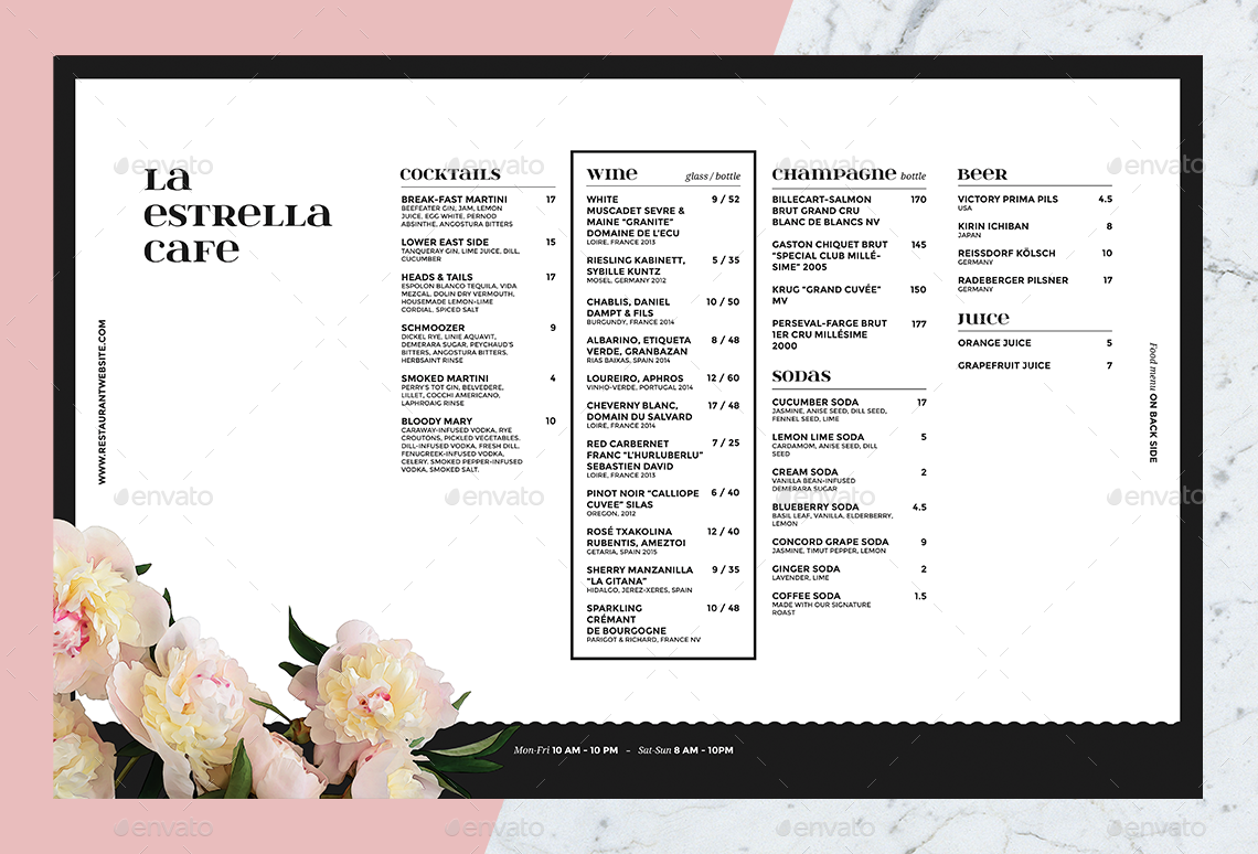 quick menu templates