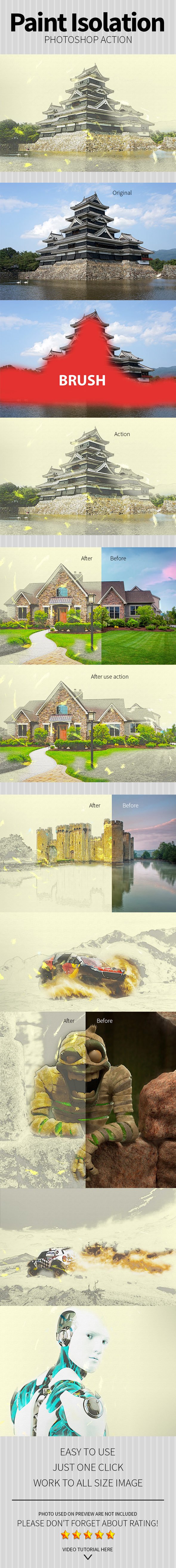 Paint Isolation Effect Photoshop Action - Actions Photoshop