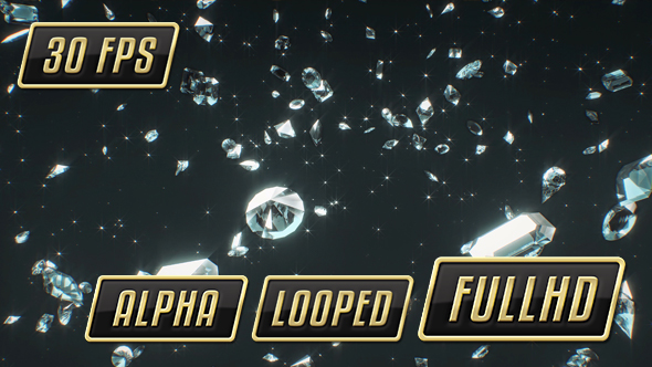 White Diamonds Rain Background Loop