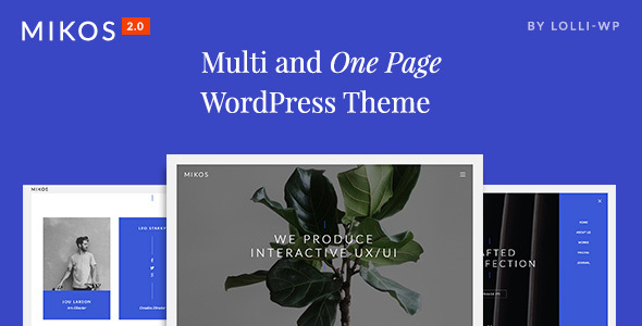 Mikos - Multi and One Page WordPress Theme - Creative WordPress