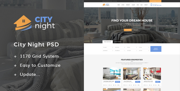 CityNight - Real Estate PSD Template - Business Corporate
