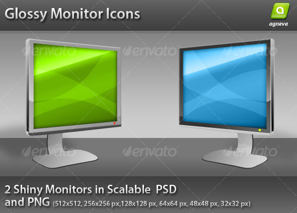 Glossy Monitor Icon - Media Icons