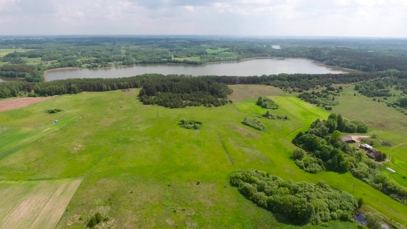 Beautiful Lake Aerial View