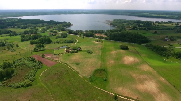 Beautiful Lake Aerial View