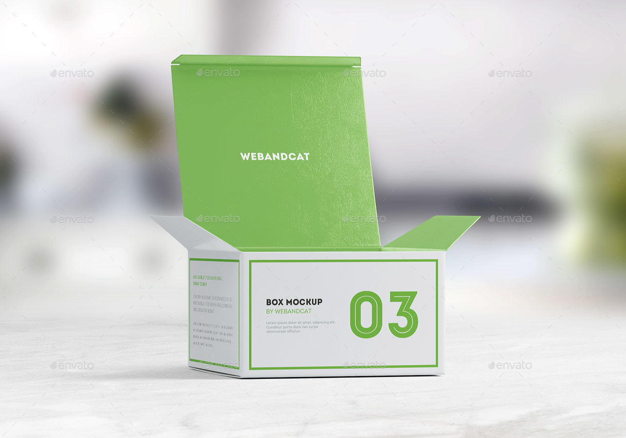 Download Package Box Mock-up, Set 3: Flat Square Box by webandcat ...