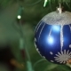 Blue Ball With Garland On a Christmas Tree - VideoHive Item for Sale