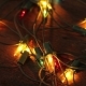 Flashing Garland on the Wooden Floor - VideoHive Item for Sale