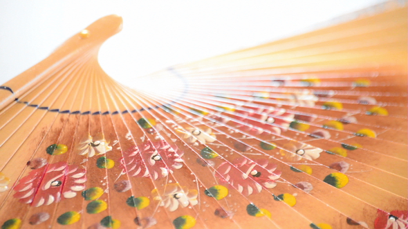 Hand Fan Decorated in Wood alt