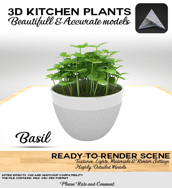 Basil Pot 3D - 3Docean 17754053