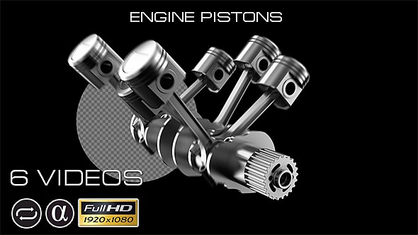 3D Engine Pistons - 6 Pack