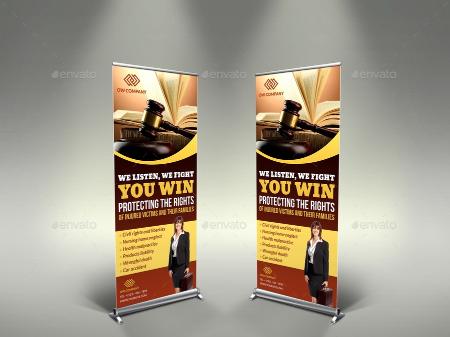 Law Firm Signage Banner Roll Up Template by OWPictures 