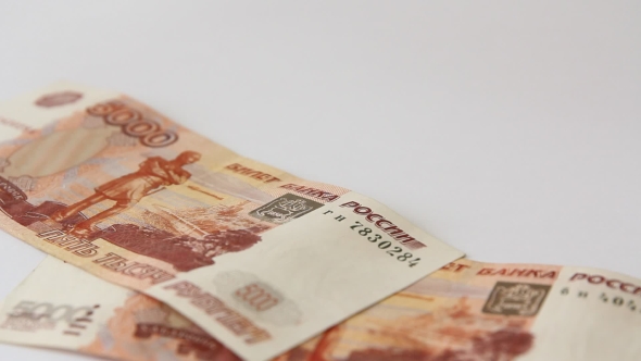 Five Thousand Rubles on a White Background