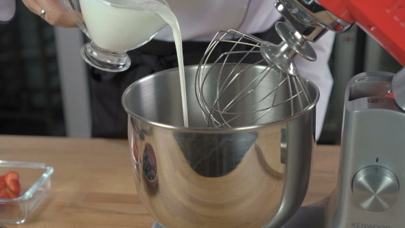 Cooking Whipping Cream In a Mixer.