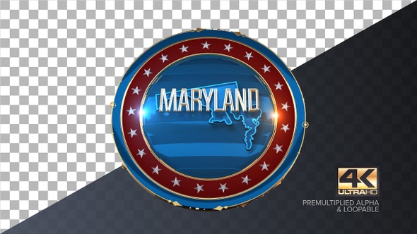 Maryland United States of America State Map with Flag 4K