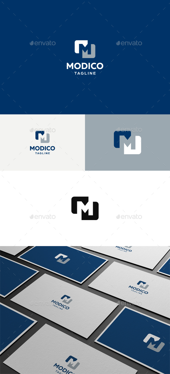 Modico M Letter Logo - Letters Logo Templates