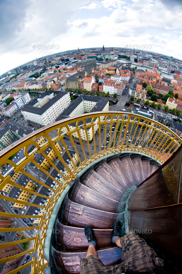 round tower stairs make one feel sick when looking down