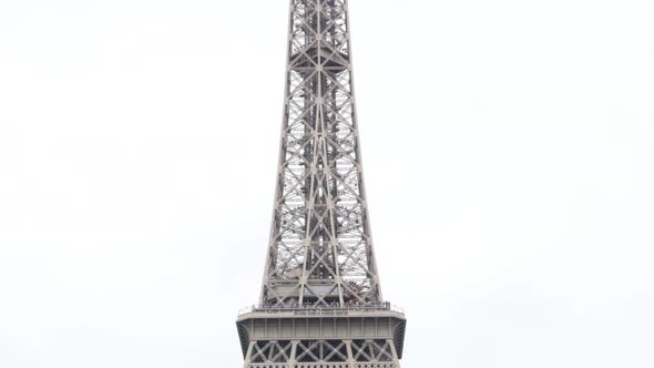 The Eiffel Tower iron lattice tower famous French architecture achievemnet slow tilt 4K 2160p 30fps  alt