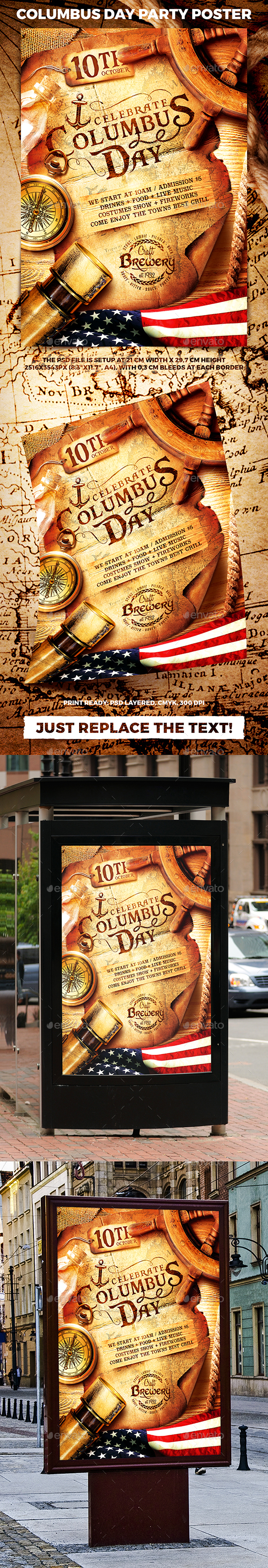 Columbus Day Party Poster vol.2 - Holidays Events