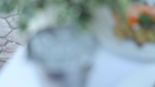 Ice Bucket Is On The Table. Dynamic Change Of Focus alt