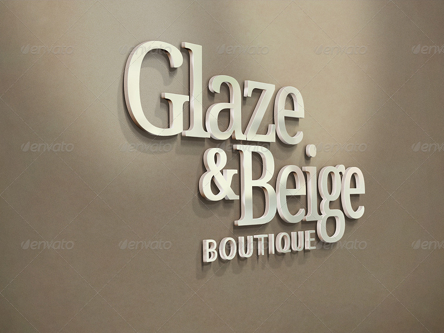 3d wall logo mockup