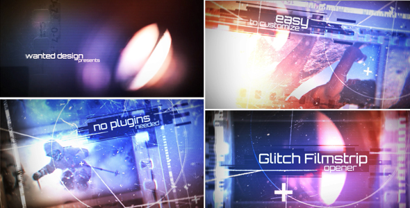Filmstrip Glitch Broadcast - VideoHive 17773185