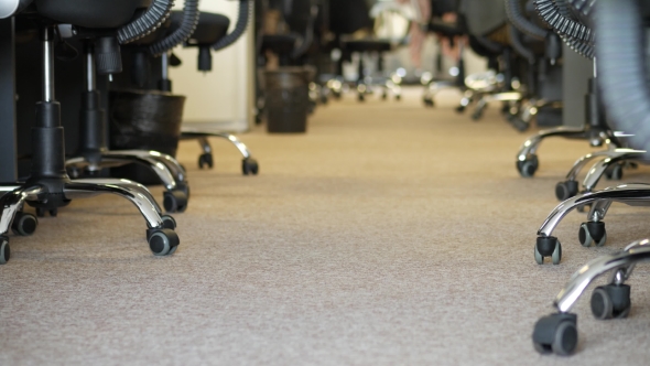 Empty Offices, Low Angle, Empty Chairs Waiting For Businessman alt