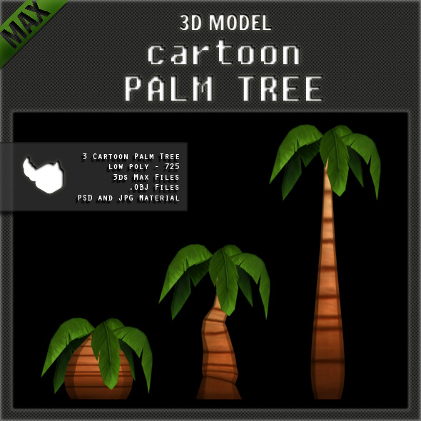 Cartoon Palm Tree - 3Docean 1764418