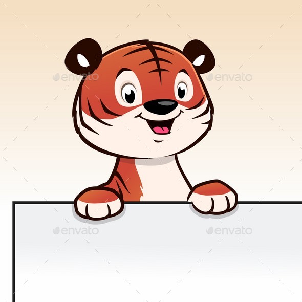 Cartoon Tiger Cub Frame Border by mumut | GraphicRiver