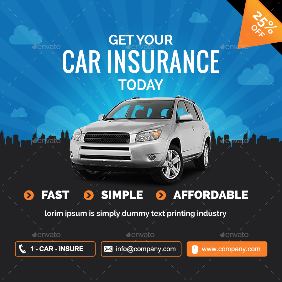 Car Insurance Social Media Covers by msrashdi | GraphicRiver