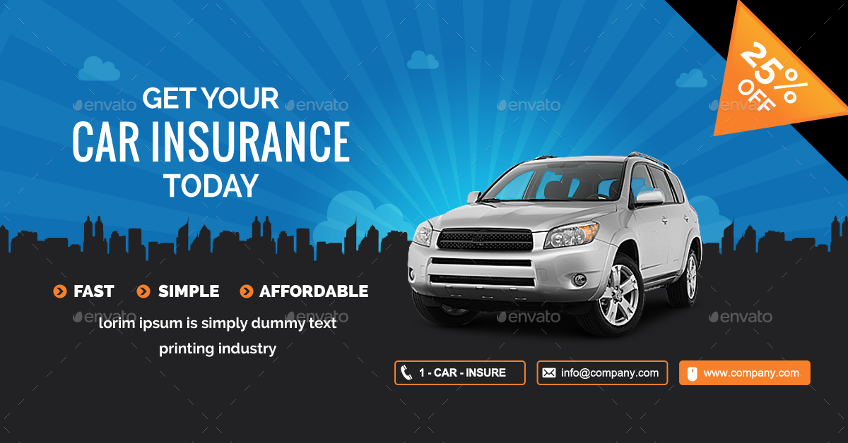 Car Insurance Social Media Covers, Web Elements | GraphicRiver