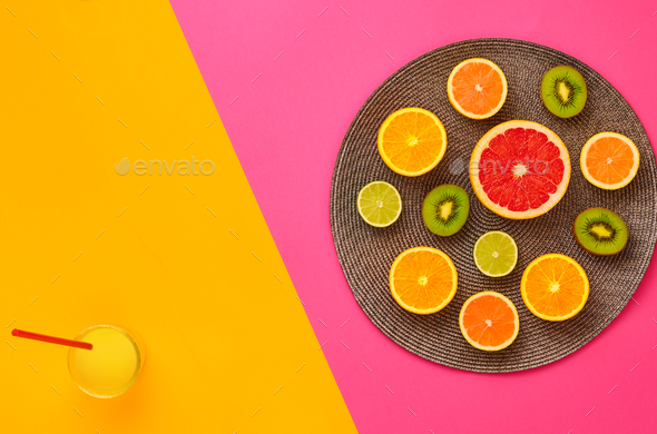 Fashion Summer Tropical fruit. Minimal Art Concept - Stock Photo - Images