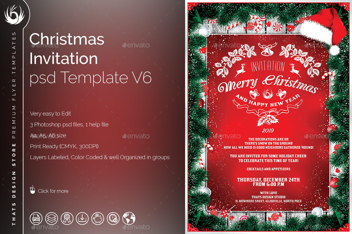 Christmas Invitation Template V6 by lou606 | GraphicRiver