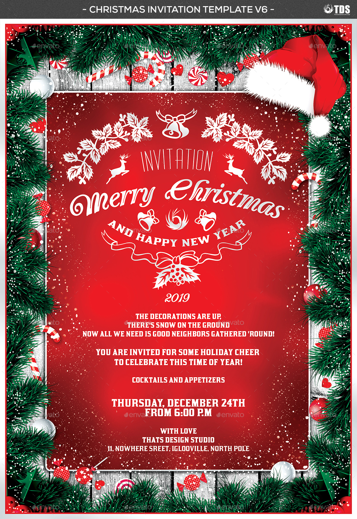 Christmas Invitation Template V6 by lou606 | GraphicRiver