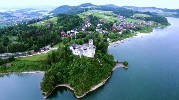 Old Castle On Lake Bank