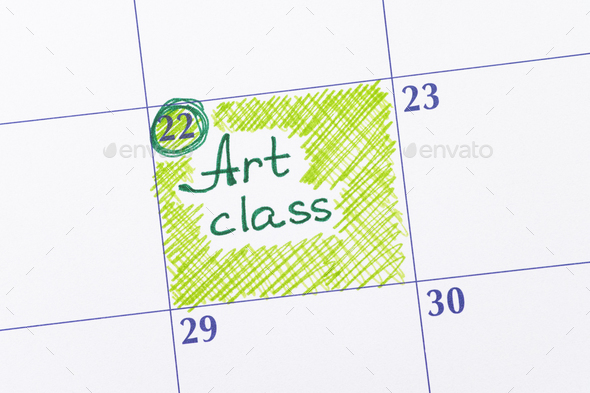 Reminder Art class in calendar