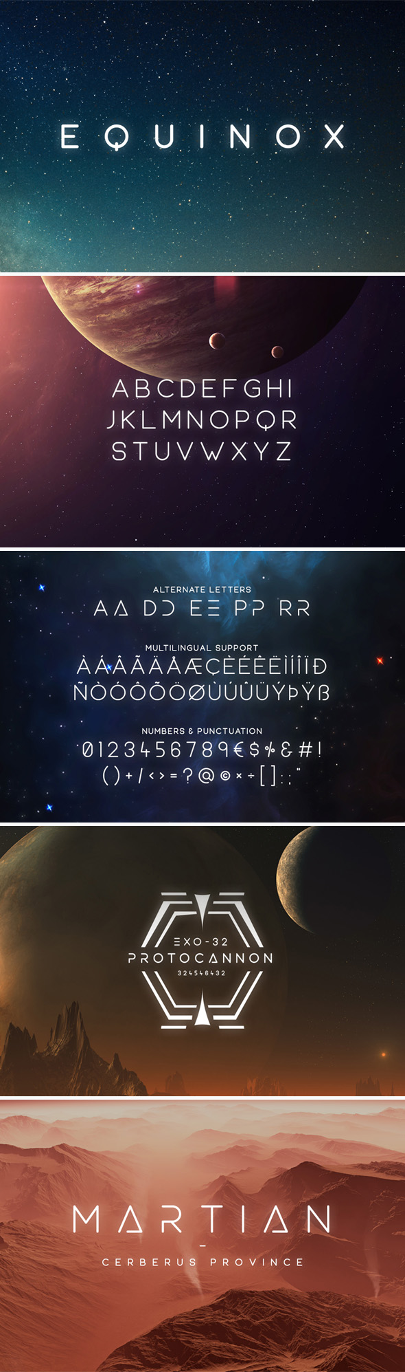 Equinox Typeface - Futuristic Decorative