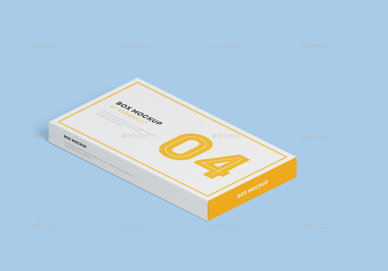 Download Package Box Mock-up, Set 4: Flat Rectangle Box by ...