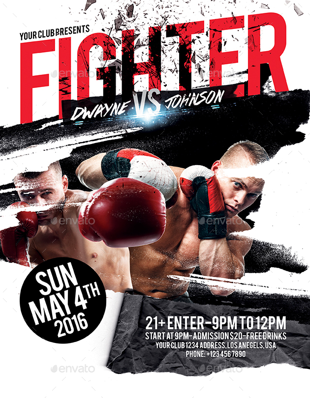 Boxing Flyers, Print Templates | GraphicRiver