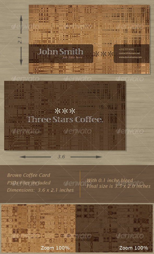Brown Coffee Card - Grunge Business Cards
