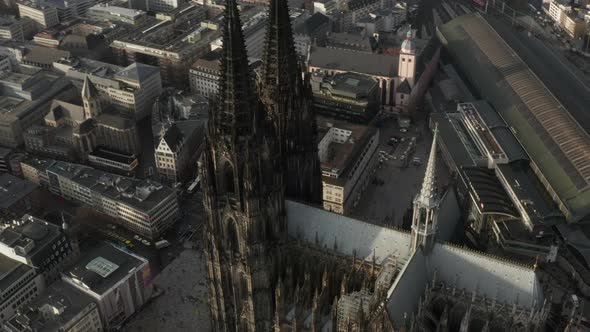 Cinematic Aerial Footage of Gothic Historic Heritage alt