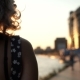 Girl Walks At Sunset In The City - VideoHive Item for Sale