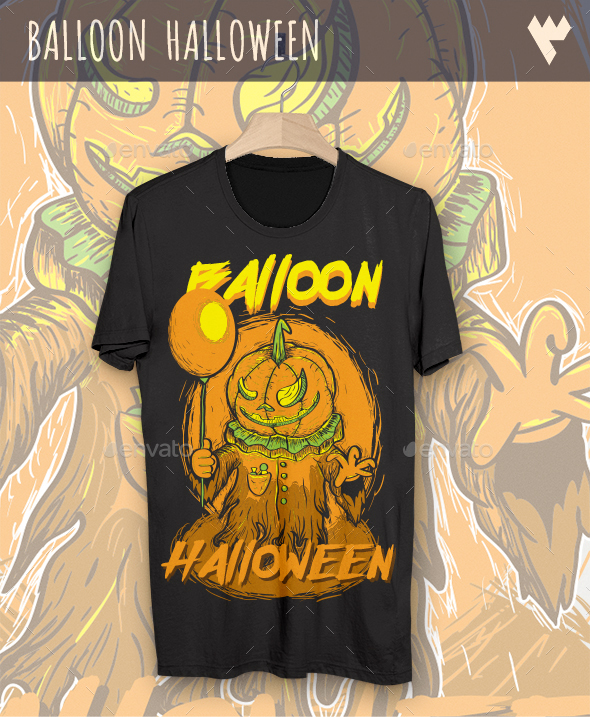 Balloon Pumpkin - Halloween, T-Shirts | GraphicRiver