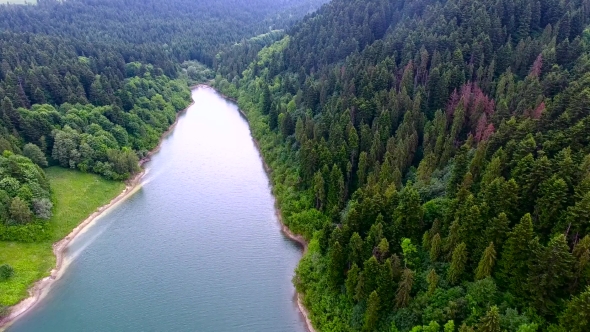 Aerial View Of Beautiful Lake