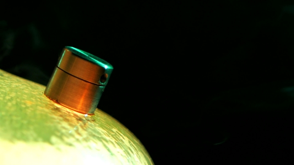 Colored Yellow Hookah With The Smoke,  alt