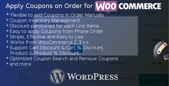 Apply coupons woocommerce