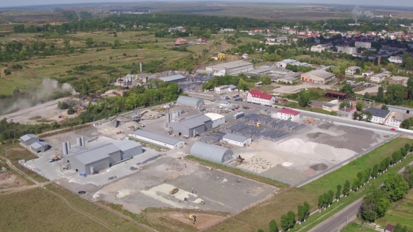 Aerial View Plant For The Production Of Paving, Paving Slabs alt