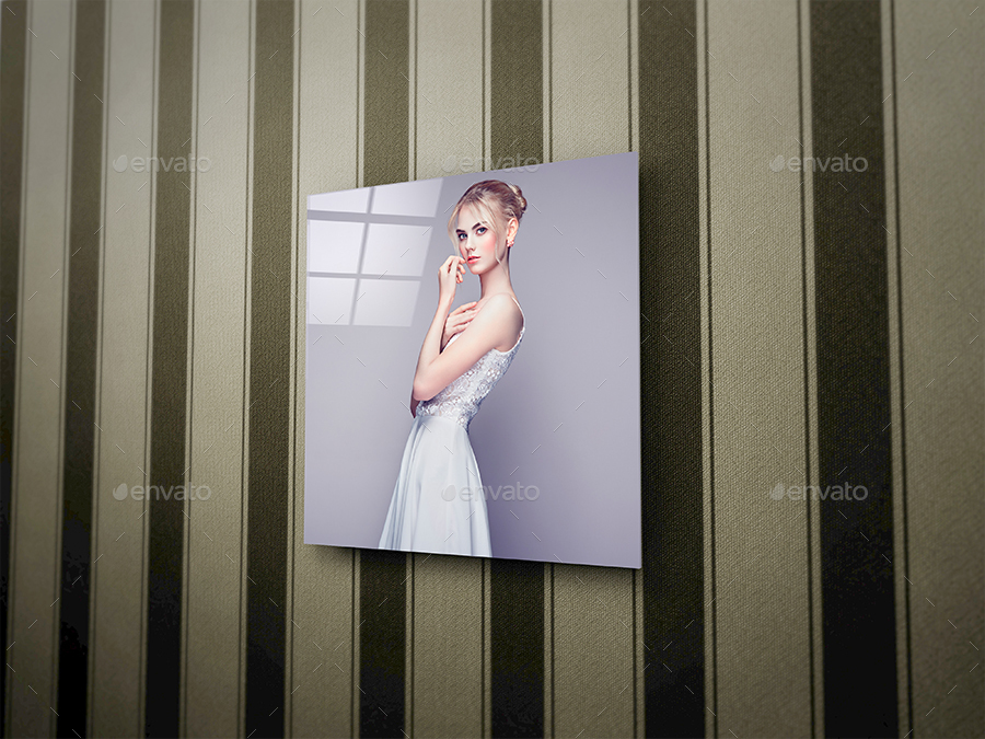 Glass Poster / Canvas Mockup by Dkgoodart GraphicRiver