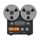 Vintage Analog Stereo Reel Deck Tape Recorder, Vectors